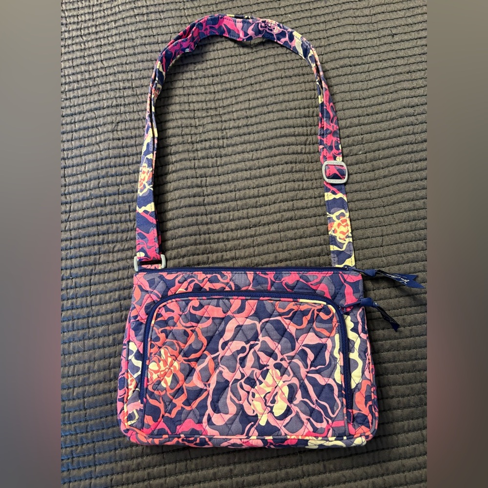 Vera Bradley Vibrant Blue & Pink Patterned Shoulder Bag